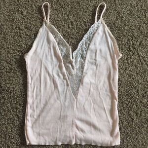 UO Out From Under Lace Pink Top